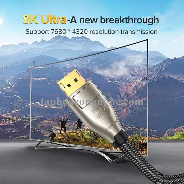 Ugreen 60844 3m cáp dp ra displayport 1.4 version hợp kim bọc lưới chống nhiễu màu đen DP112 30060844